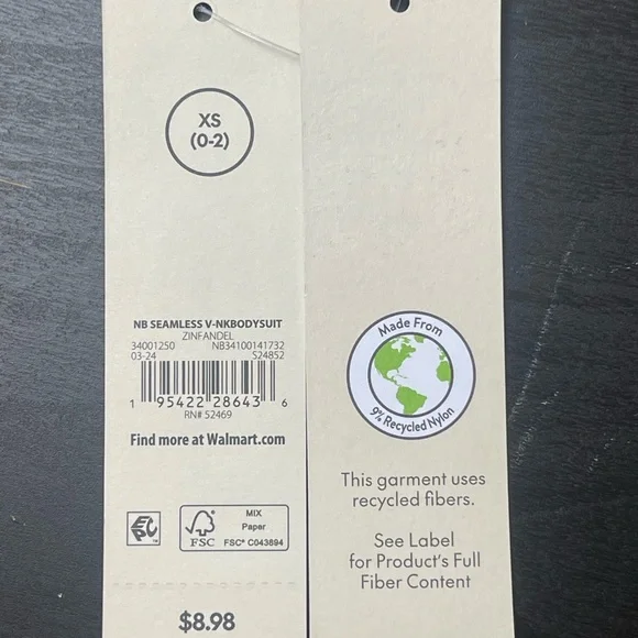 NWT No Boundaries Seamless V-Neck Bodysuit Maroon XS - Picture 3 of 4